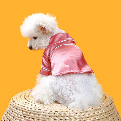 Dog Or Cat Clothes Silk pajamas - canrusupet