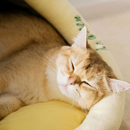 Cute Style Warm Semi-closed Cat Bed For Small Dog And Cat