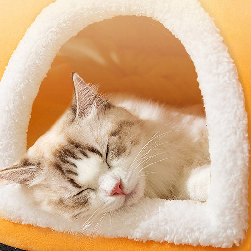 Persimmon Ruyi Style Multiple Openings Cat Bed canrusupet