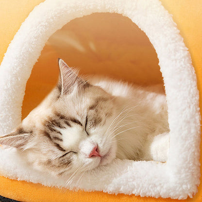 Persimmon Ruyi Style Multiple Openings Cat Bed canrusupet