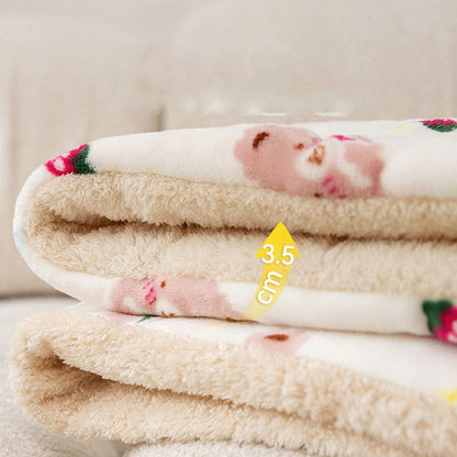 Cartoon Style Flannel Dog Blanket For Dogs Cats canrusupet