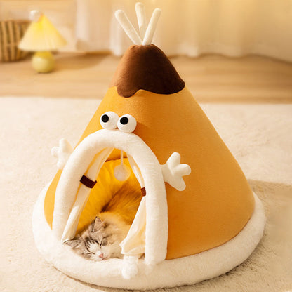 Triangle Shape Tent Style Cat House For Cats Small Dogs canrusupet