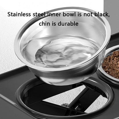Adjustable Stainless Dog Bowl Elevated Double for Large Dogs canrusupet