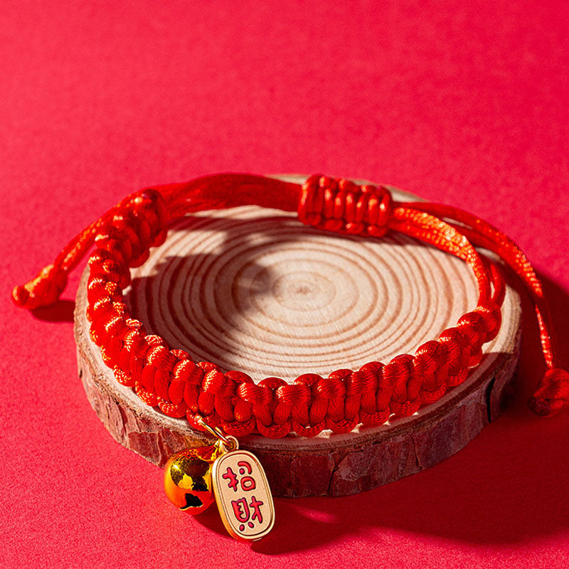 Cat Collar Red Rope With Lucky Bell & Lock - Good Fortune canrusupet