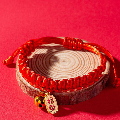 Cat Collar Red Rope With Lucky Bell & Lock - Good Fortune canrusupet