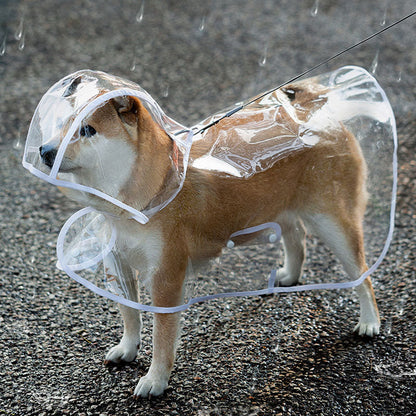 Dog Raincoat Waterproof Clear Cape - Small/Medium Dogs canrusupet