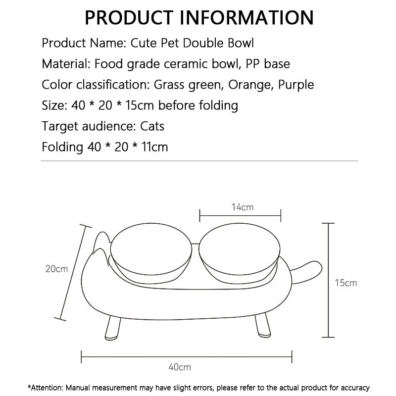 Elevated Ceramic Dog Bowl -  Anti-Tip & Neck Support Design canrusupet