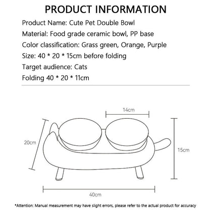 Elevated Ceramic Dog Bowl -  Anti-Tip & Neck Support Design canrusupet