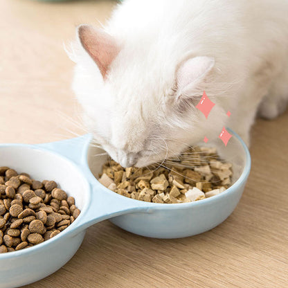 Ceramic Double Bowl Style Dog Bowl For Cats Dogs canrusupet