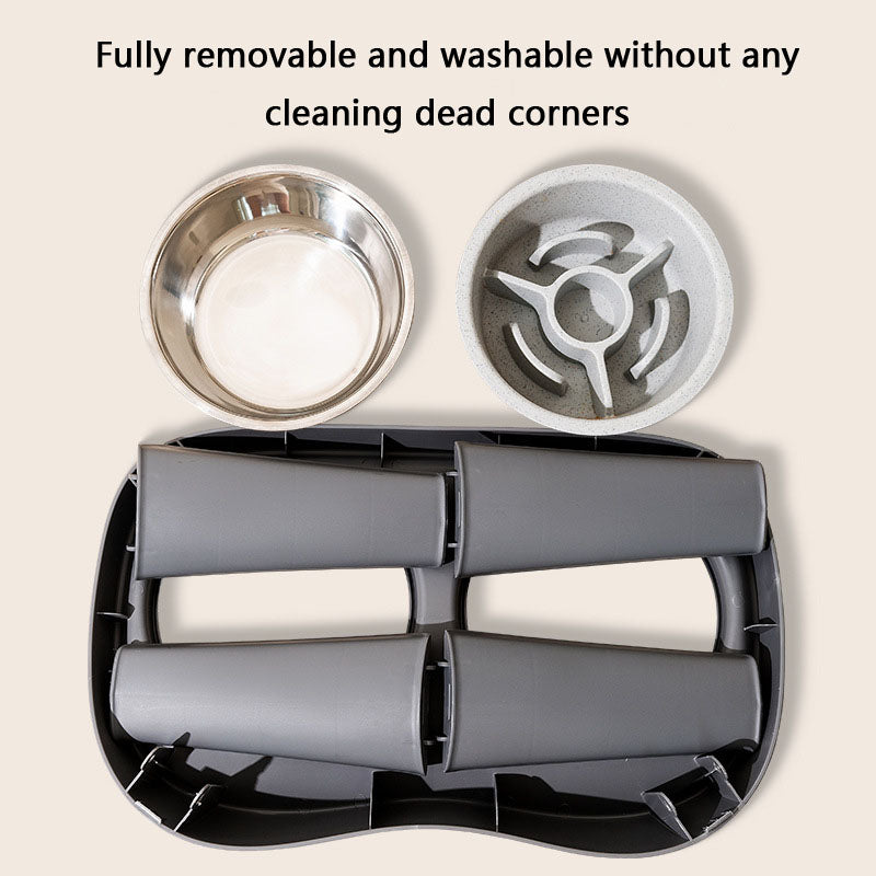 Folding Elevated Double Bowl Style Dog Bowl For Pet canrusupet