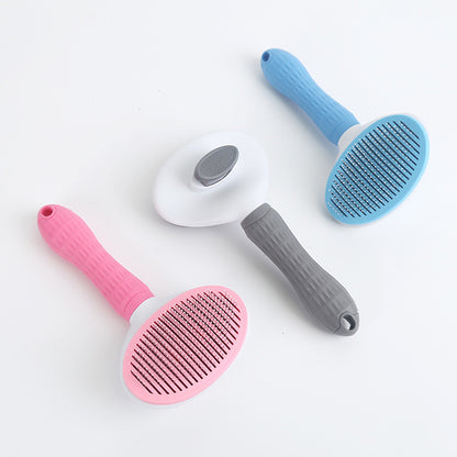 Pet Dog Brush Cat Comb Self Cleaning Pet Hair Remover Brush For Dogs Cats Grooming Tools Pets Dematting Comb Dogs Accessories - canrusupet