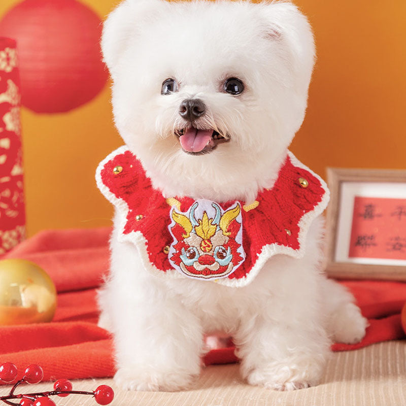 Adjustable Knitted Cat Collar - Christmas & New Year Festive canrusupet