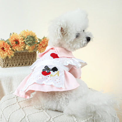 Dog Or Cat Clothes Doll Neck Dress - canrusupet