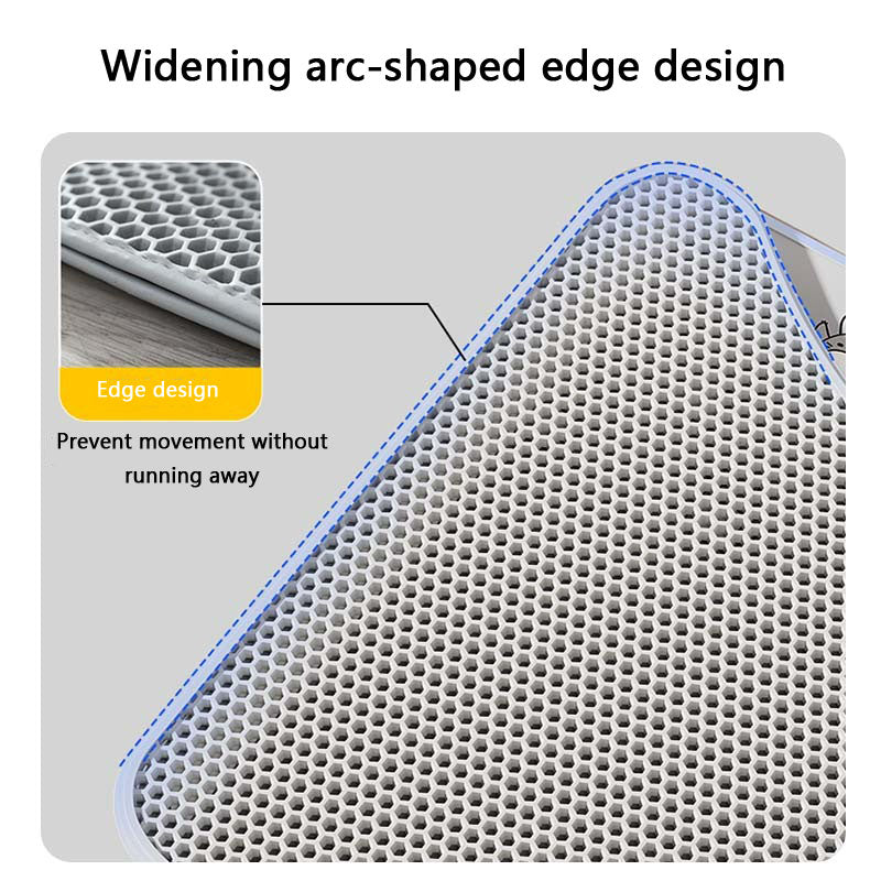 Animal Print Cat Litter Mat | 2-Layer, Anti-Skid, Washable canrusupet