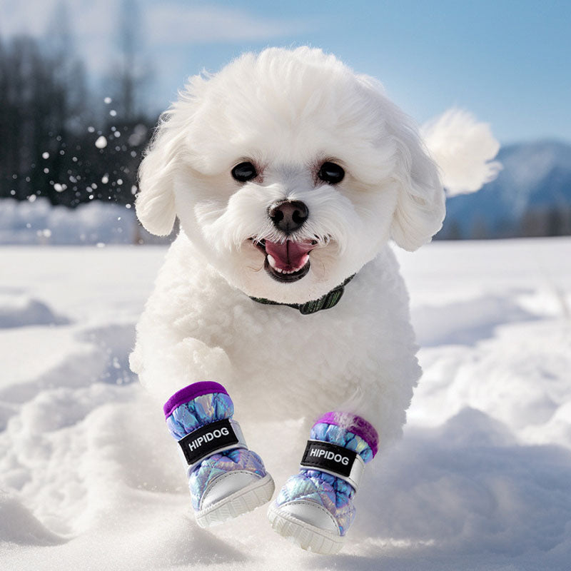 Winter Dog Boots - Thermal Plush Lined Anti-Slip Snow Shoes canrusupet