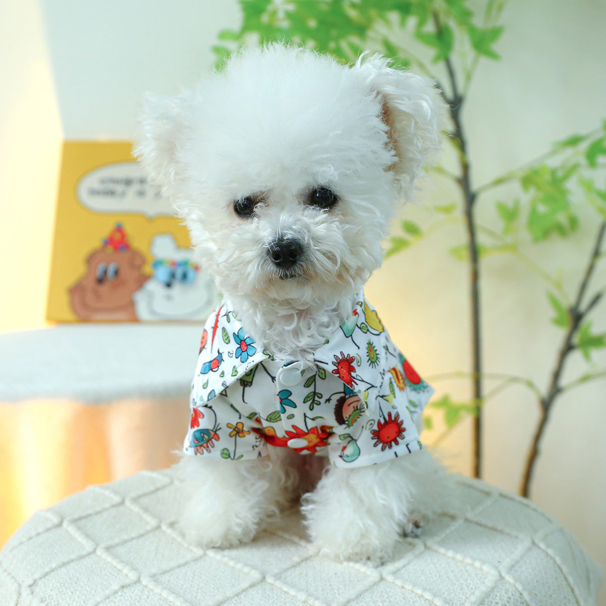 Pet Dog Clothes Colorful Floral Shirt - canrusupet