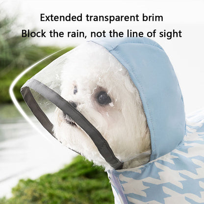 Waterproof Dog Raincoat - Houndstooth Cape For Small Dogs canrusupet