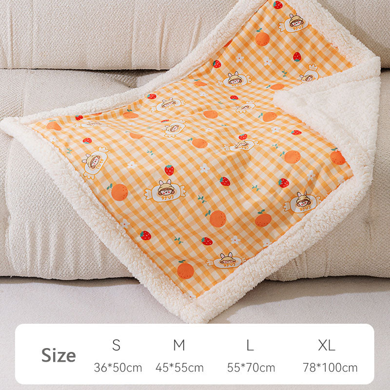 Thickened Lamb Wool Cartoon Style Dog Blanket For Pet canrusupet