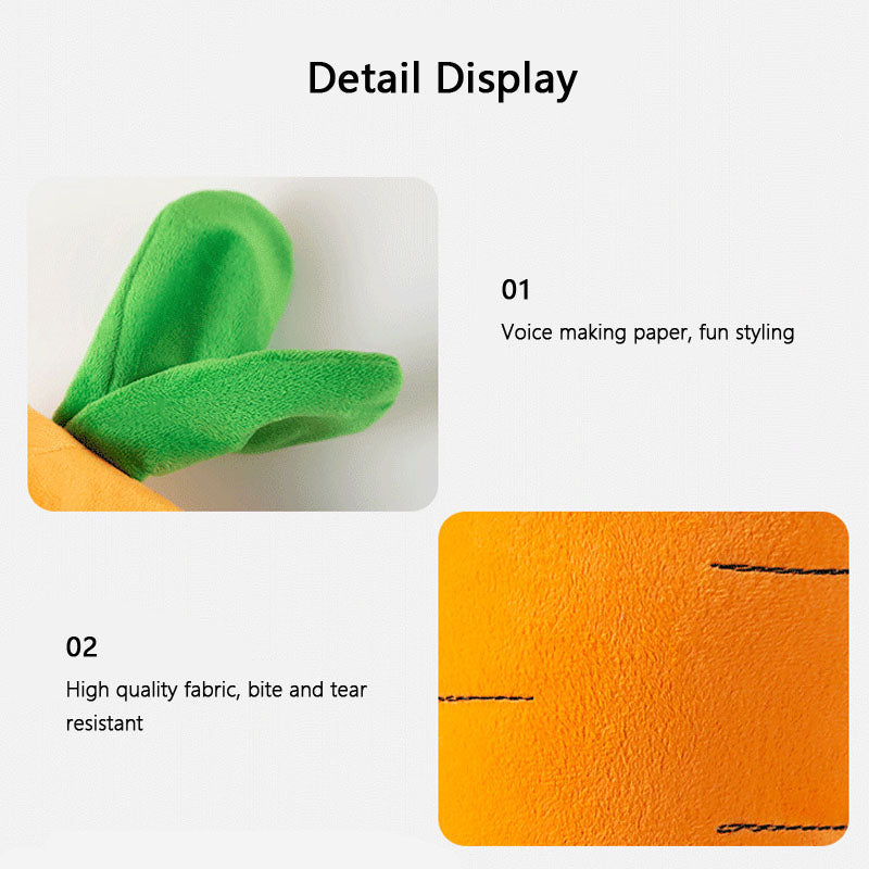 Squeaky Carrot Dog Toy - Chew-Proof Durable Dog Chew Toys canrusupet