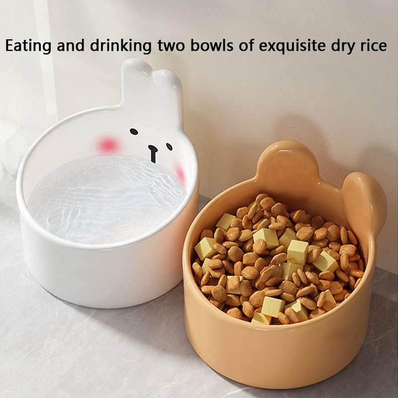 Large Caliber Cute Animal Shapes Ceramics Dog Bowl canrusupet