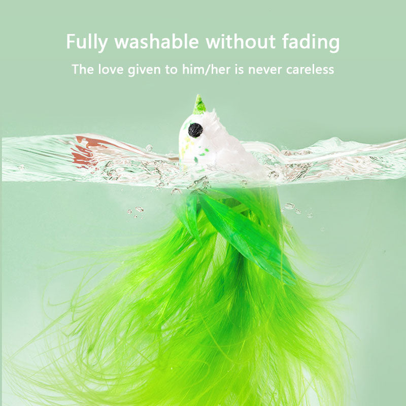Chew-Proof Kitten Cat Toys - Replaceable Feather Teaser canrusupet