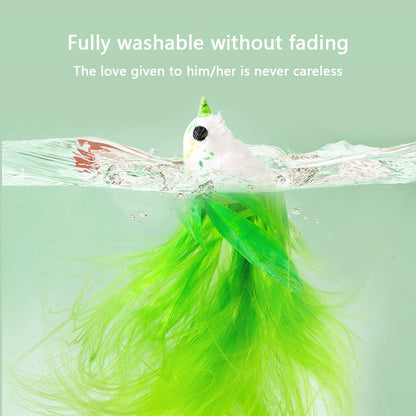 Chew-Proof Kitten Cat Toys - Replaceable Feather Teaser canrusupet