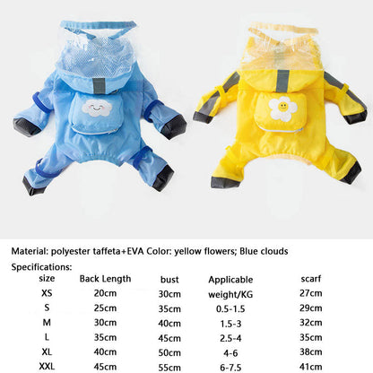 Full Package With Feet Dog Raincoat Suitable For Small Dogs canrusupet