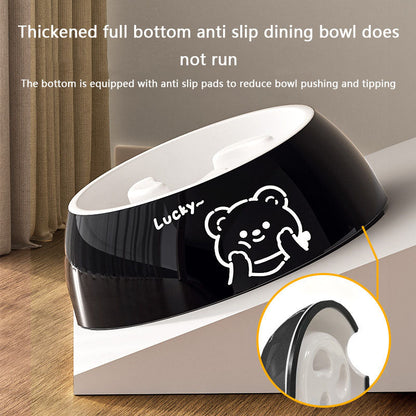 Non-Spill Slow Feeder Melamine Dog Bowl - Large Pet Dish canrusupet