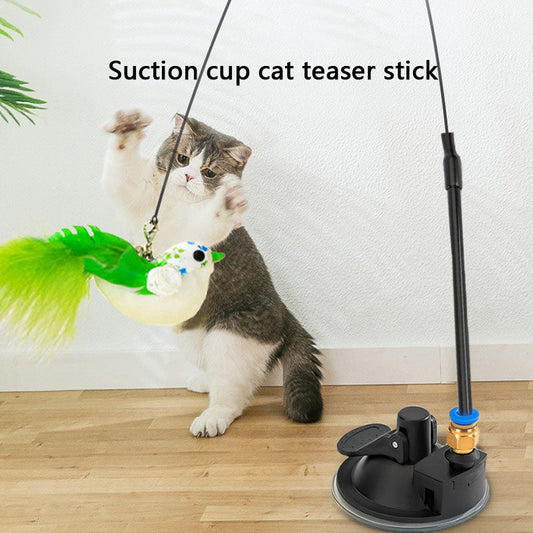 Cat Toys Teaser Wand - Chew-Proof Rod & Replaceable Head canrusupet