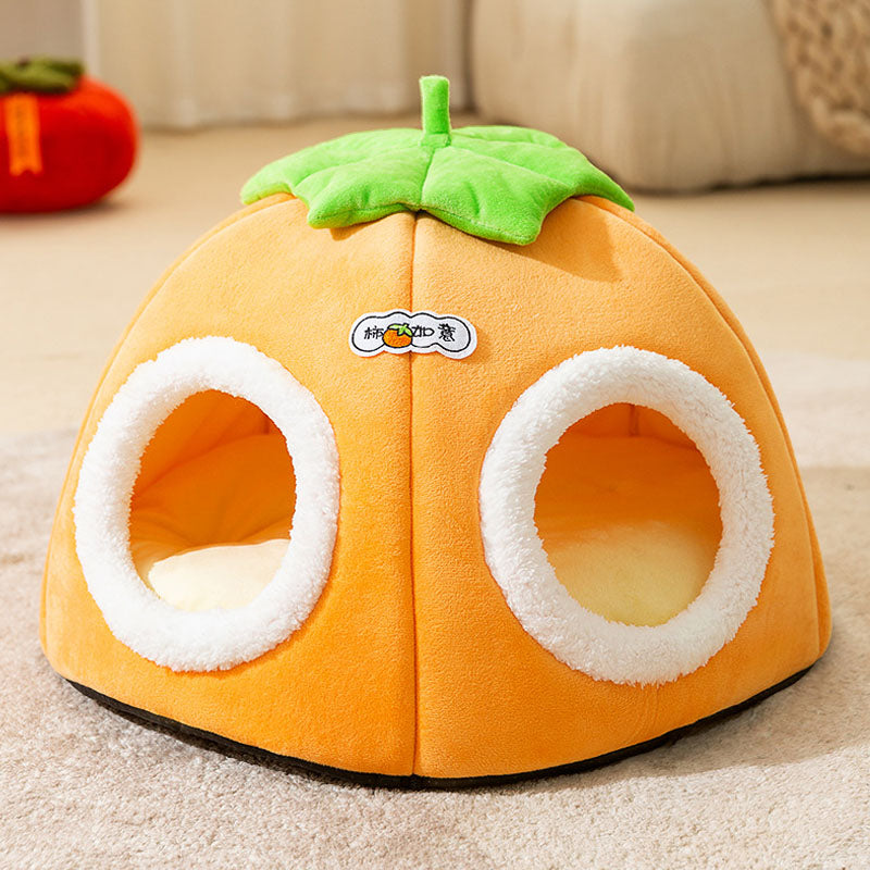 Persimmon Ruyi Style Multiple Openings Cat Bed canrusupet