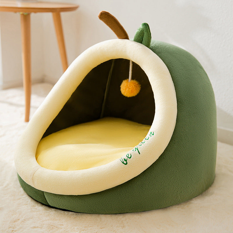 Cute Style Warm Semi-closed Cat Bed For Small Dog And Cat