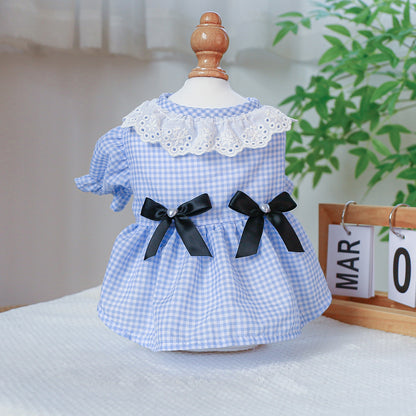 Dog Or Cat Clothes Checked Pearl Skirt - canrusupet