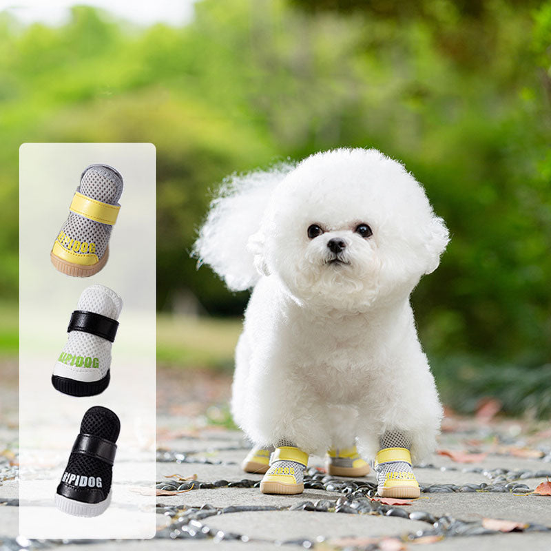 Cow Tendon Sole Mesh Breathable Dog Shoes For Small Dogs canrusupet