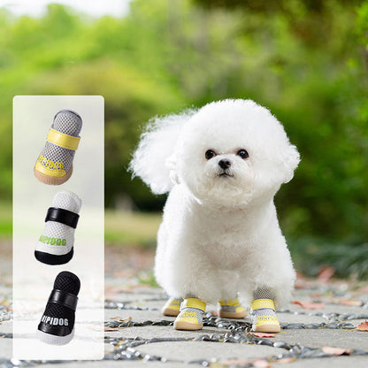 Cow Tendon Sole Mesh Breathable Dog Shoes For Small Dogs canrusupet