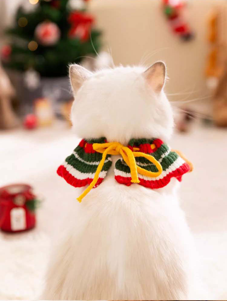 Christmas Winter Snowman Knit Dog Collar For Small Dog & Cat canrusupet