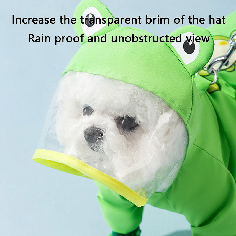 Dog Raincoat Waterproof 4-Legs Tail Protector For Small Dogs canrusupet