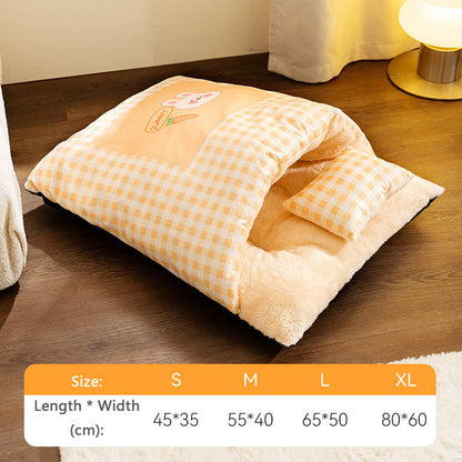 Thickened Keep Warm Sleeping Bag Style Dog Kennel For Pet canrusupet