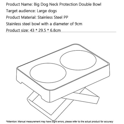 Adjustable Stainless Dog Bowl Elevated Double for Large Dogs canrusupet