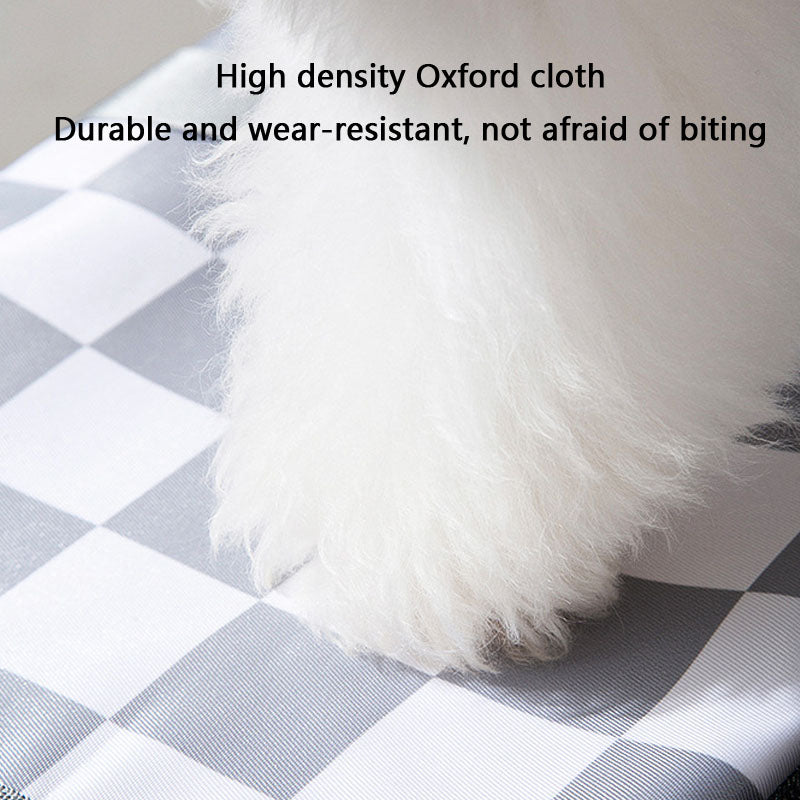 Dog Car Seat Plaid Travel Bed, Portable Pet Carrier For Cars canrusupet