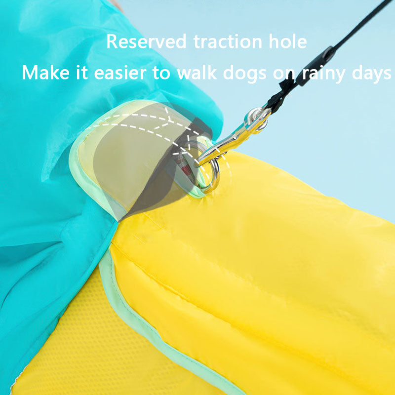 Waterproof Dog Raincoat For Large Dogs - Color-Block Design canrusupet