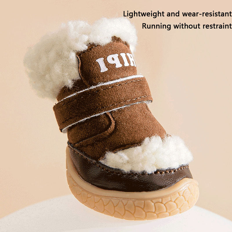 Dog Boots Winter - Sherpa Non-Slip Shoes For Small Dogs canrusupet