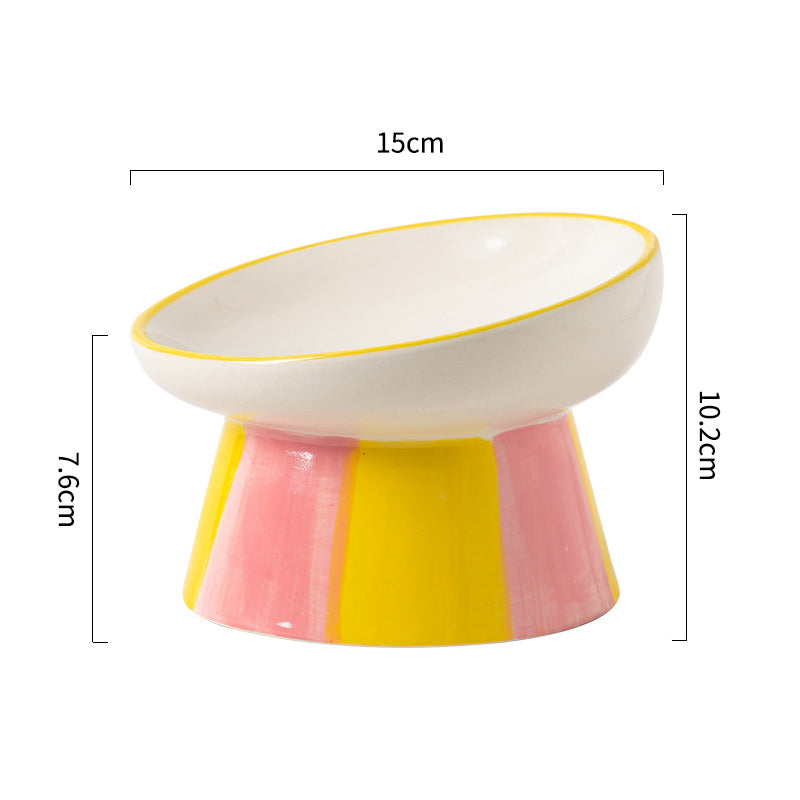 Ceramic Cat Bowl Pet Food Bowl Pet Feeding Bowl Suitable For Cats and Small Dogs - canrusupet