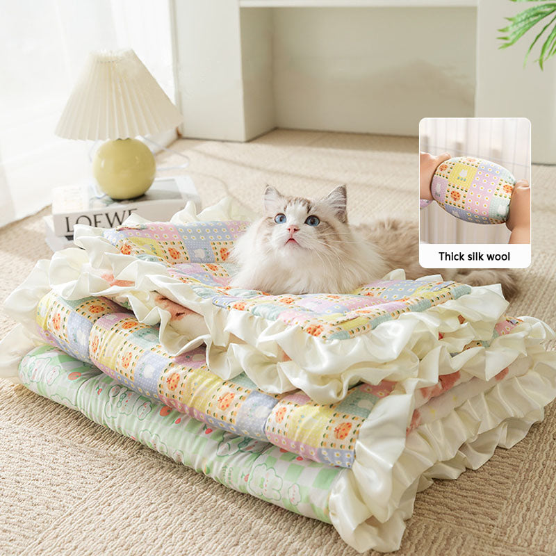 AB Side Dual-use Style Small Floral Pattern Dog Kennel canrusupet