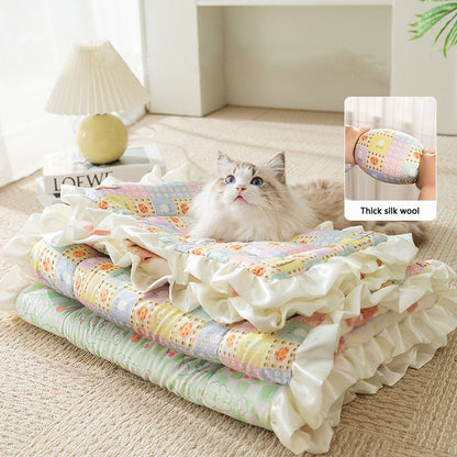 AB Side Dual-use Style Small Floral Pattern Dog Kennel canrusupet