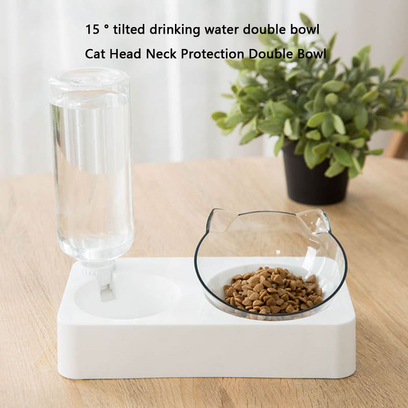 Double Bowl Style Dog Bowl Water Fountain Integrated Type canrusupet