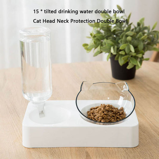 Double Bowl Style Dog Bowl Water Fountain Integrated Type canrusupet