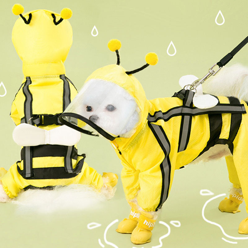 Dog Raincoat | Waterproof Full-Coverage 4-Leg For Small Dog canrusupet