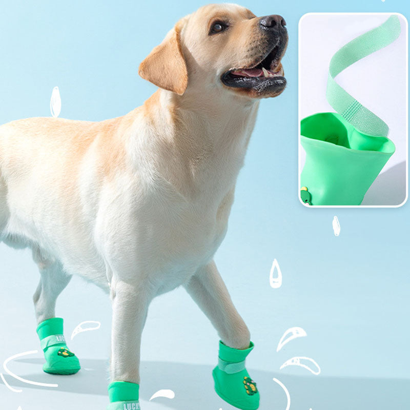Silicone Material Dog Shoes Rain Boots To Large Dogs canrusupet