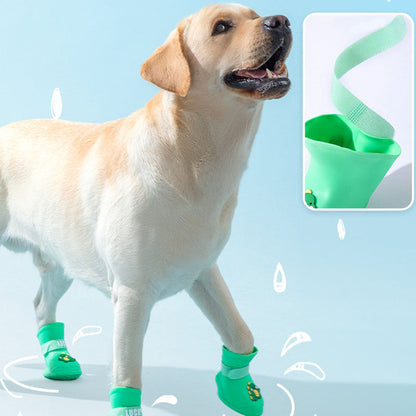 Silicone Material Dog Shoes Rain Boots To Large Dogs canrusupet