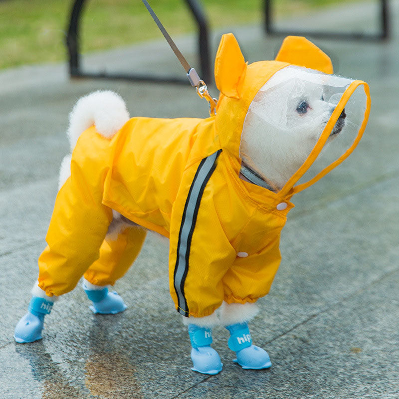 Dog Raincoat | Waterproof Full-Coverage 4-Leg For Small Dog canrusupet